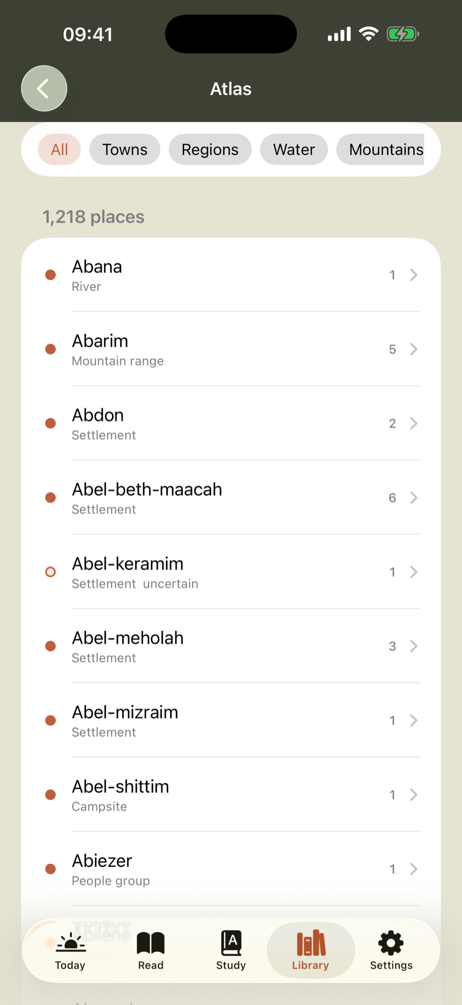 The Atlas, a list of every place in Scripture